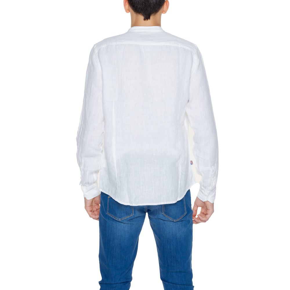 Blue and white linen shirt